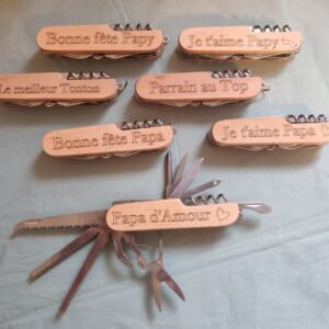 🛠️ Couteau Multifonction en Bois Personnalisé